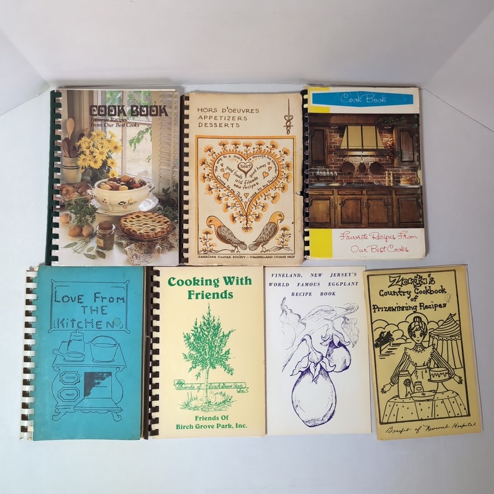New Jersey Community Cookbook Lot of 7 Vintage Local Recipe Books Cancer Society